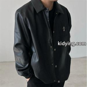 Chrome hearts ブランド コピー クロムハーツ ブランド コピー 2026秋冬新作 ブラック シンプル クロス刺繍デザイン 偽物 レザージャケットkidying26PbSbei