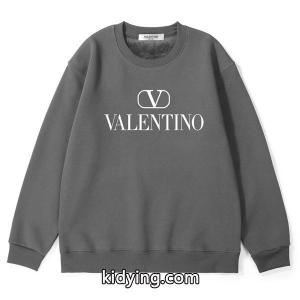 valentino ブランド コピー 偽物 2026秋冬コーデ  注目ブラック × グレー 2 色 V ロゴ 円领 スウェット ヴァレンティーノkidying26bCi8nq