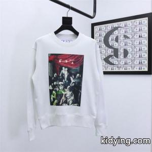プリント シックな印象 ブラック パーカー Off-white コピー オフホワイト コピー 偽物 2026秋冬ダークスタイル 限定入手kidying26K1Prmi