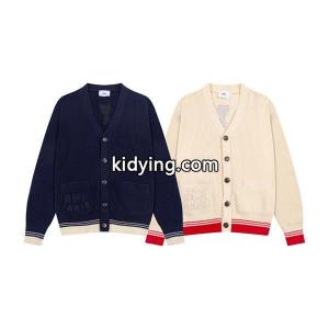 アミ パリス AMI PARISカーディガン コピーメンズ レディース ニット Vネック 長袖 羽織り ポケット付き ロゴ 刺繍kidying26f4Pvmm