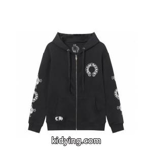 CHROME hearts コピーブランド 偽物 ジップパーカー 定番 スタイリッシュ ホワイトロゴ クラシック クロムハーツ コピーブランドkidying264Lv4be