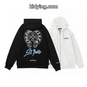 CHROME hearts コピー 偽物 ジップパーカー 独創 洗練 St.Barth デザイン ブラックホワイト クロムハーツ コピーkidying26mqmOLj