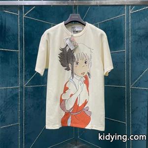 loewe ブランド コピーx千と千尋の神隠し ロエベ ブランド コピー半袖tシャツスーパーコピー 千尋のプリント エクストラクロスステッチ刺繍入りkidying26CqiuSD