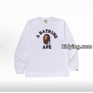 ブラック 長袖 T シャツ ベイプ BAPE スーパーコピー 秋冬ストリートクラシック ユニセックスkidying26eK9Tny