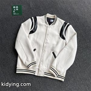 ベージュ レザーアクセント ベースボールジャケット サンローラン コピー SAINT laurent コピー コピー 秋冬 話題kidying26XHj85v