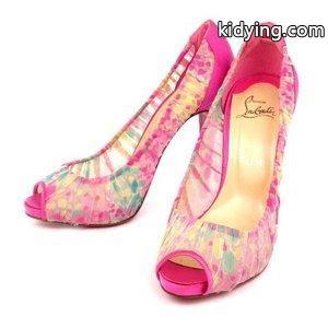 クリスチャンルブタン ブランド コピー Christian louboutin ブランド コピー パンプス オープントゥ レース シフォン ピンク マルチカラー 靴 ☆激安& ◇ レディース 通販 ショッピングkidying26DaiC8v