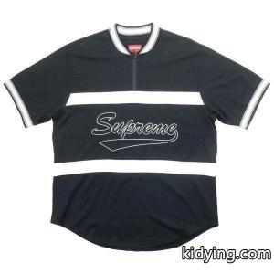 シュプリーム ブランド コピー supreme ブランド コピー 17SS Half Zip S/S Baseball Top ハーフジップTシャツ 黒 非常に良い品 通販 ショッピングkidying26zGbeGf