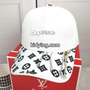 お買い得品質保証supreme コピーシュプリーム コピーコピーキャップ　シュプリーム コピーＸルイヴィトン コピー野球キャップ　帽子　ブラック　ホワイトkidying26ae4jCe