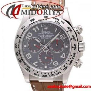 ロレックス スーパーコピー rolex スーパーコピー コスモグラフデイトナ WG/レザー グレー ランダム製番 新型ベゼル 腕時計 通販kidying268n89Pn