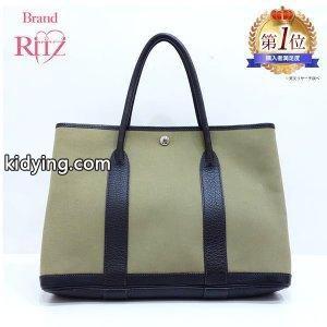 エルメス コピー バッグ　ガーデンパーティ36　PM カーキ系 トワルアッシュ×レザー キャンバス トート hermes コピー 通販 bagkidying26T5zWji