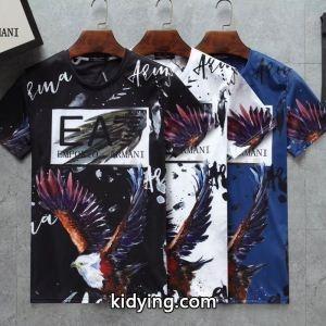爆買い 綿100%デイリー幅広いテイストｔシャツ半袖ブラックホワイトブルーarmani ブランド コピーアルマーニ ブランド コピー t シャツ 激安kidying2611jmeu