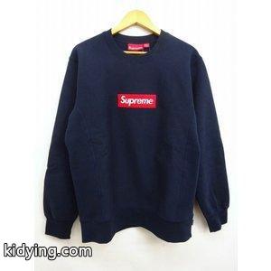 シュプリーム スーパーコピー supreme スーパーコピー 15AW ボックスロゴスウェット 新品入荷 濃紺 ネイビー 綿 カナダ製 丸首 クルーネック 裏起毛 トップス メンズ 通販kidying26Tzm8HD