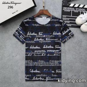 FERRAGAMO超激得大人メンズ高品質ｔシャツ英字プリント夏物美しいライン黒白赤色フェラガモ 激安kidying26jy8HPz