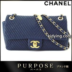 未使用 展示品   Vステッチ チェーン ショルダー バッグ レザー ネイビー ゴールド 金具 :90056834:PURPOSEパーパス・ヤフー店 - 通販ショッピングkidying26KLjSji