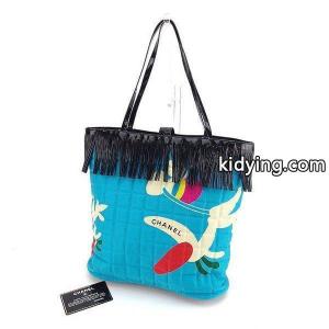 chanel スーパーコピー バッグ トートバッグ キルティング フリンジ付き ブルー ブラック系 レディース 中古 Bag :Y6699:ブランドデポTOKYO - 通販ショッピングkidying268PT1Lj