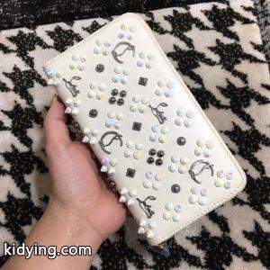 2026年春夏新作Christian louboutin ブランド コピールブタンコピーPanettone Wallet☆WHITEレディースラウンドファスナー長財布ホワイトkidying26Or4P5D