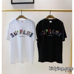 好評品シュプリーム スーパーコピーコピー激安supreme スーパーコピー 刺繍 半袖Ｔシャツ ブラックとホワイトkidying26KHHjei