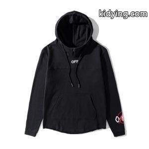 赤字超特価高品質着心地良い男性用おしゃれコンフォートパーカーブラックロゴプリントオフホワイト コピー コピー パーカーkidying26X5DaSn