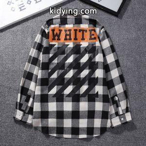 安心国内発送オフホワイト コピーブランド長袖コピーOFF-white コピーブランドスーパーブランドコピー格子縞メンズ秋冬モーデルkidying26OXXvei