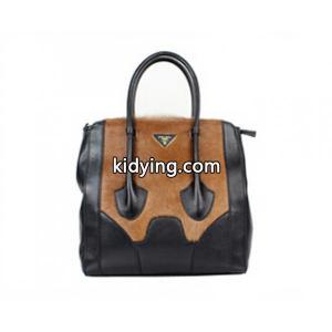 カワイイ prada コピー トートバッグ コピーハンドバッグ レザー×馬毛 ブラック×ブラウン_プラダ コピー レディースバッグ_バッグ レディース_スーパーコピーブランド激安通販 専門店kidying26eaueGr