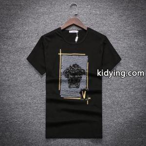 versace コピーブランド ロゴ Ｔシャツ 吸汗速乾 ヴェルサーチ コピーブランド コピー トップス 爽やか 着き心地 18夏最新入荷 男性服kidying26LLjKDm