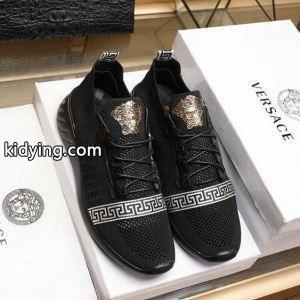 ヴェルサーチ コピー スーパー コピーversace コピー人気セール得価滑り止め靴紐付き便利さスポーツシューズうブラック男性用kidying26GH1z0z