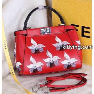 エレガント　fendi ブランド コピー　フェンデイ　レディース　ハンドバッグ　ショルダー付き　刺繍　レッドkidying26r0bOrC