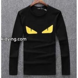 柔らかなフェンディ コピーーモンスターカットソー トップス メンズ fendi コピー Tシャツ 長袖 丸首 2色可選kidying26aKn8fC
