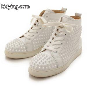 【クリスチャン ルブタン】Christian louboutin ブランド コピー　ルイス スパイク スタッズ ハイカット スニーカー ホワイト 37 【中古】【正規品保証】40750 :40750:wwwretrojp - 通販ショッピングkidying2611Xvam
