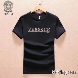 ヴェルサーチ ブランド コピー半袖Ｔシャツversace ブランド コピー丸首プリントロゴＴシャツインナーカットソー３色可選kidying26WTT5Tj