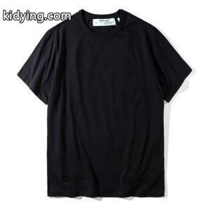 NEW夏のトップス OFF-white ブランド コピー オフホワイト ブランド コピー Ｔシャツ 無地 偽 ブランド メンズ ゆったり 着物 ブラックkidying2699jaie