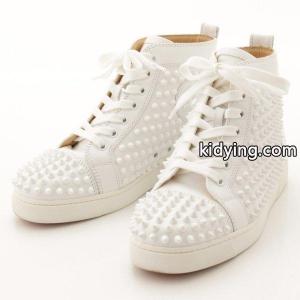【クリスチャン ルブタン】Christian louboutin ブランド コピー　ルイス スパイク スタッズ ハイカット スニーカー ホワイト 36 1/2 【中古】【正規品保証】41453 :41453:wwwretrojp - 通販ショッピングkidying26mu4LHD