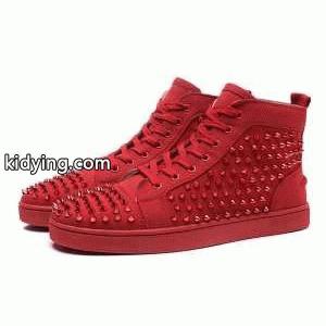 軽く耐久性のあるChristian louboutin ブランド コピークリスチャンルブタン ブランド コピーコピー通販　スパイク　スニーカー 　ハイカット　メンズ　靴　シューズ　レッドkidying26HviWXD