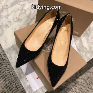 日本未上陸Christian louboutin スーパーコピールブタン激安レディースハイヒールブラックのクリスタル付きパンプスkidying265HLbSf
