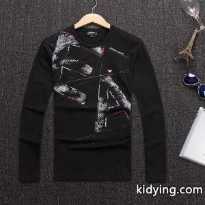 限定セール正規品アルマーニ コピー コピーメンズ長袖tシャツカジュアルウェアグッドルックブラックホワイトレッド3色選べるtシャツ メンズ 安いkidying26bmm4Hn
