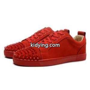人気アイテム ルブタンルイスジュニアオルラートスパイクススエードスニーカーレッド　Louis Junior Orlato Spikes Louis Junior Orlato Spikes_クリスチャンルブタン ブランド コピー CHRISTIAN louboutin ブランド コピー_ブランド コピー 激安(日本最大級)kidying26uCGPfi