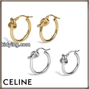 celine ブランド コピー セリーヌ ブランド コピー 激安 偽物 ピアス KNOT SMALL HOOPS シンプルで可愛い 都会的で洗練された雰囲気kidying26GnGT9v