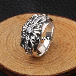 超美品CHROME hearts スーパーコピークロムハーツ スーパーコピーコピー指輪　ダイヤモンド リング　フローラルクロスリング　SV925 シルバー 指輪kidying26SLf81n