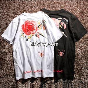春夏新着 オフホワイト スーパーコピー 半袖 コピー Ｔシャツ 限定 SALE国内即発 花柄 綺麗 カップル トップス　ファション 独創性抜群kidying26eKf4vm
