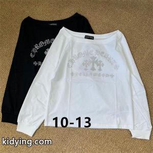 定番 ホワイト＆ブラック プリント クロムハーツ コピーブランド コピー 長袖Tシャツ カジュアル CHROME hearts コピーブランドkidying26GTfKvi