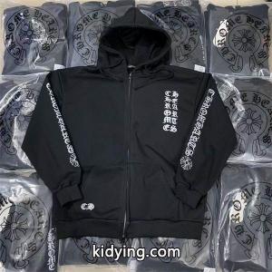 人気上昇中【Chrome hearts コピー】Vertical Logo Fleece Zip-Up Hoodieクロムハーツ コピージップアップコピーkidying26SfK1fq