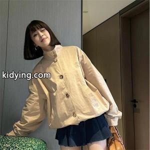 miumiu ブランド コピー ミュウミュウ ブランド コピー コピー シンプル 防風 ベージュ スタンドカラージャケット おすすめkidying260zm4TD