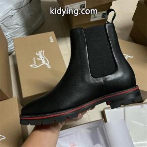 Christian louboutin コピー 激安 チェルシーブーツ メンズ レッドソール サイドゴアブーツ 尖頭 マーティンブーツ 本革 厚底 ブラックkidying26Dyqq0j
