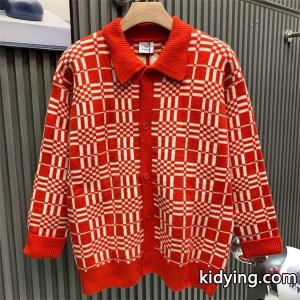 存在感抜群 秋冬華やか レッド チェック burberry コピー バーバリー コピー コピー ニット カーディガンkidying26uqCSnC