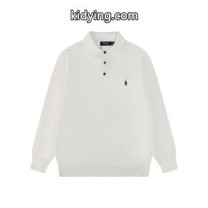 定番人気 ホワイト ニットポロ 長袖 ワンポイント刺繍 きれいめ Polo Ralph Lauren ポロ ラルフローレン コピーkidying268riyOj