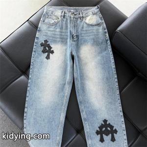 定番人気 クロス刺繍 バランス良好 クロムハーツ コピー Chrome hearts コピー コピー デニムパンツkidying26vymm8D
