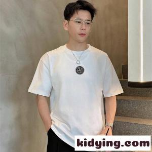 STONE ISLAND ストーンアイランド 偽物 Tシャツ 半袖 ワンポイント ロゴT クルーネック ホワイト 2026新作kidying26Hv8fii