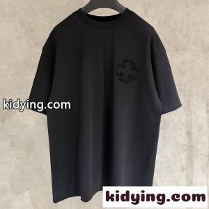Tシャツ 半袖 CHROME hearts コピーブランド クロムハーツ コピーブランド コピー 無地 注目の新作 刺繍 オーバーサイズ ブラックkidying26GzKnum