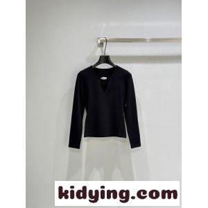 シンプル Vネック 長袖Tシャツ アレキサンダーワング Tシャツ 偽物 ブラックkid26ayuOLz