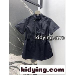 洗練された ドローストリングシャツ エルメス コピー シャツ コピー 半袖 ブラックkid26eu8jGn
